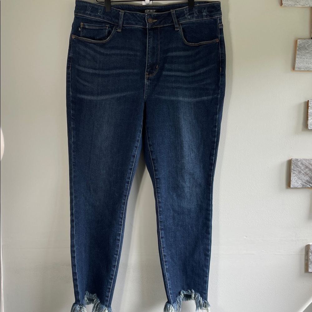 Judy Blue Dark Wash Distressed Skinny Jeans Size 18W